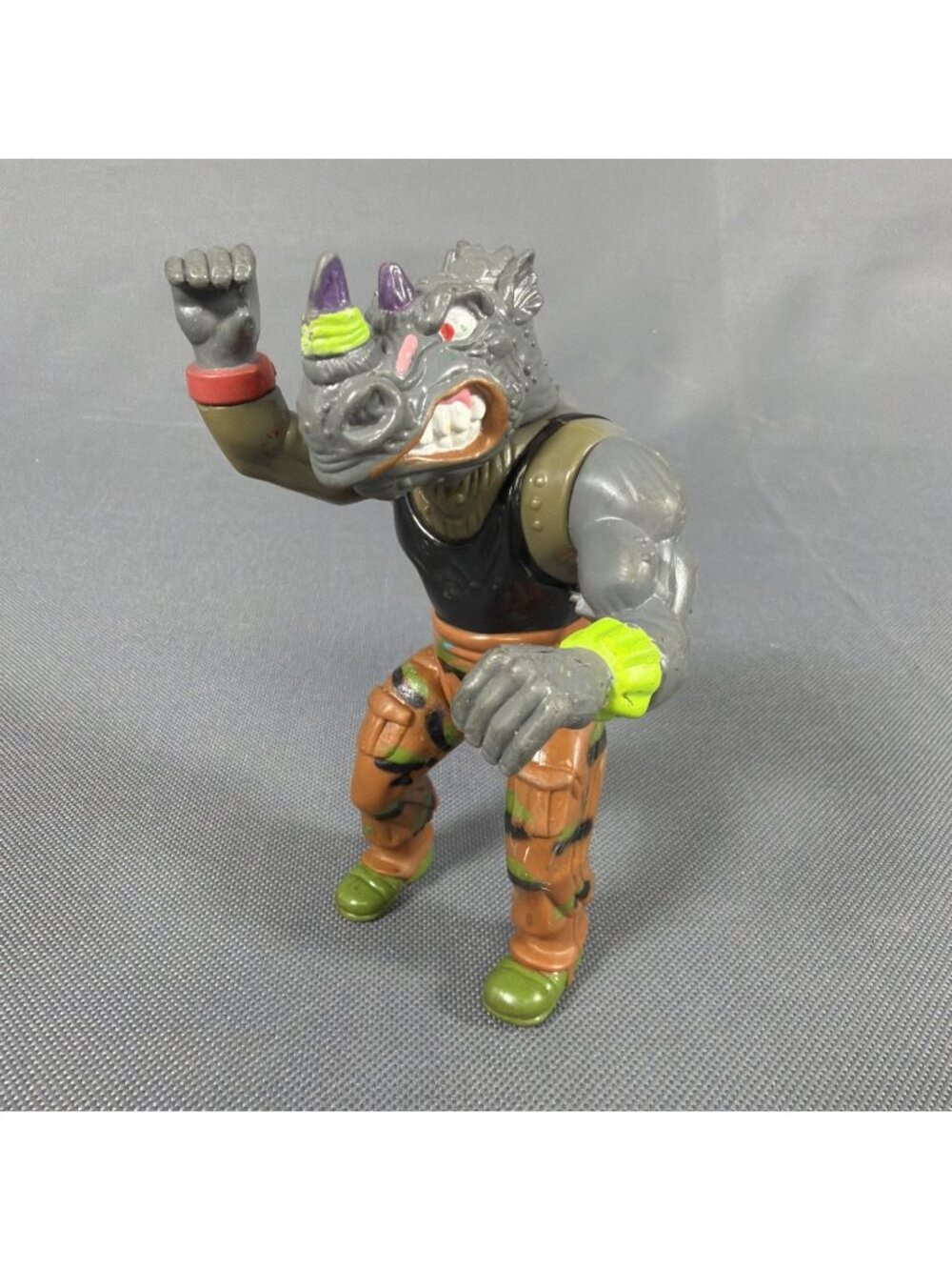 1991 Playmates TMNT Teenage Mutant Ninja Turtles Wacky Action Rocksteady Figure